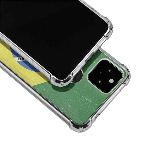 Brazil Flag Distressed Google Pixel 4a 5G Clear Case